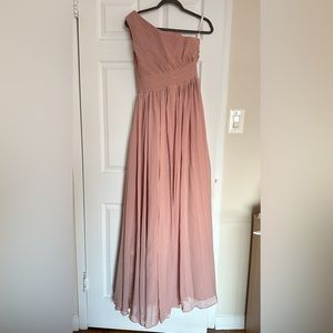 Dusty Pink one shoulder dress